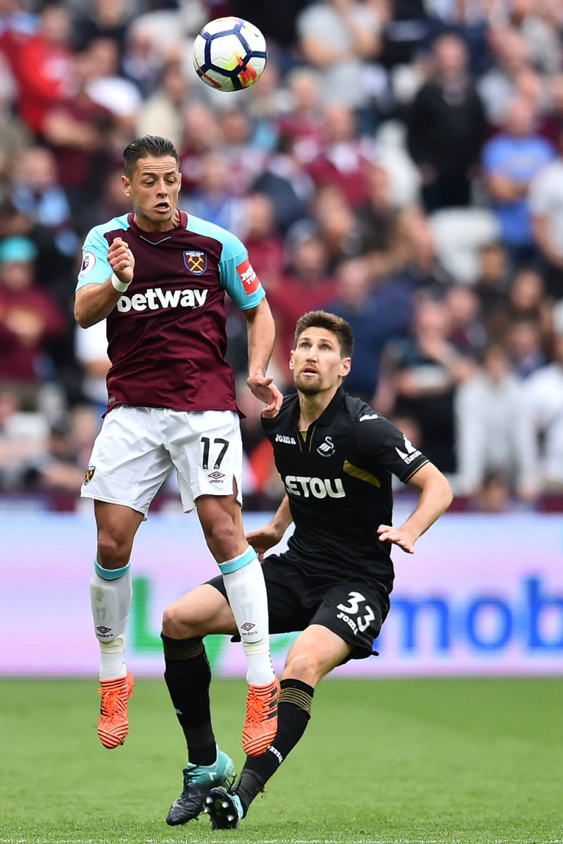 'Chicharito' en el duelo del West Ham vs. Swansea City
