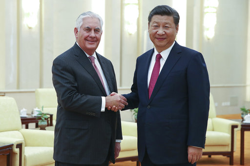 El secretario de Estado de EU, Rex Tillerson se reunió hoy en Beijin con el presidente chino Xi Jinping.