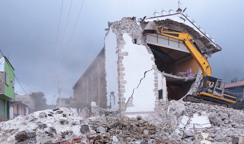Zonas dañadas por el sismo. 