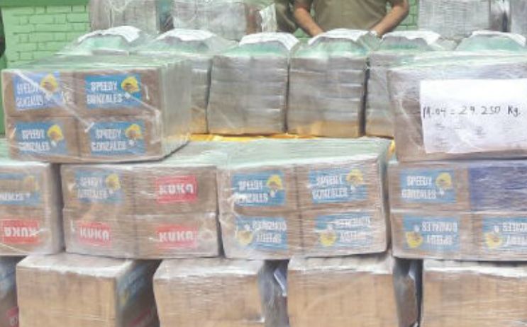 La cocaína estaba distribuida en 30 sacos. 