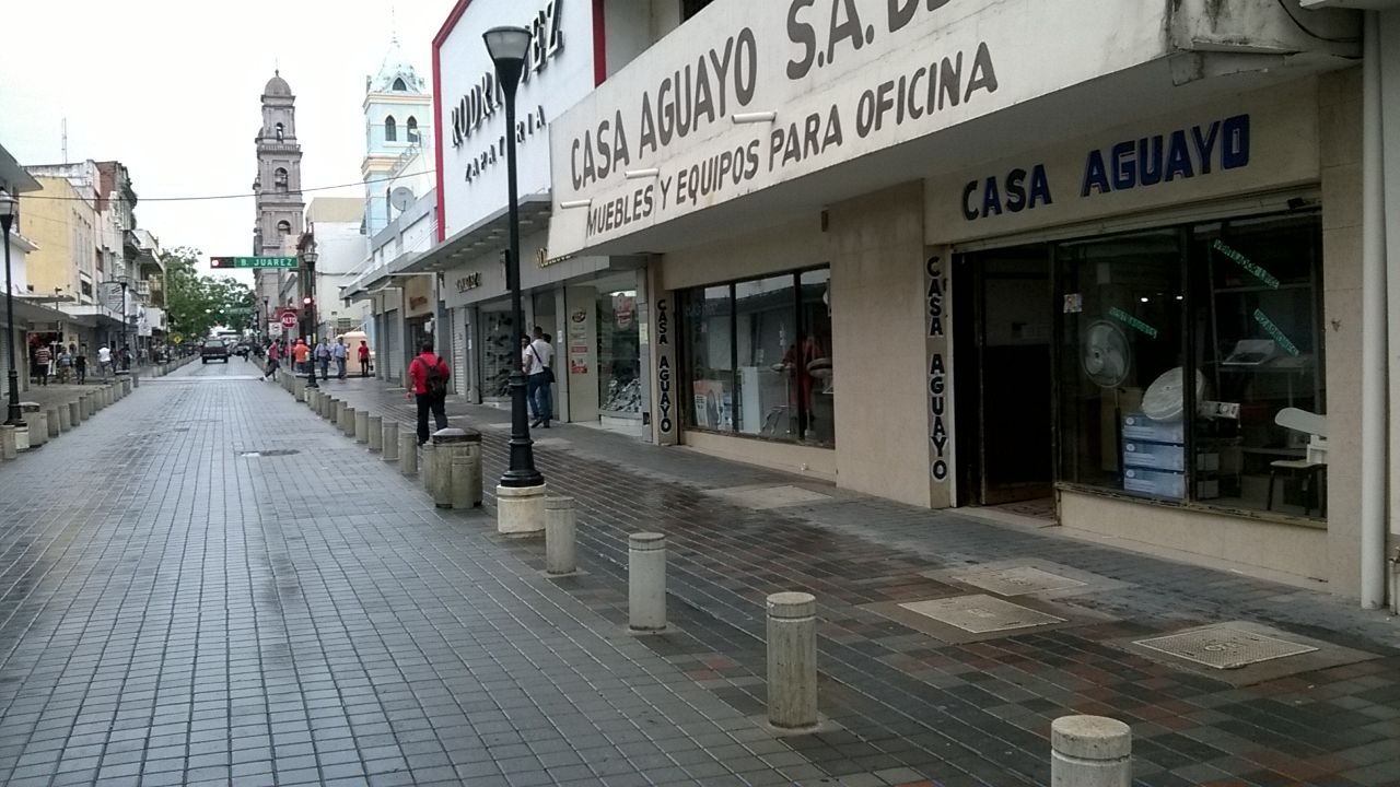 Negocios cerrados en el centro de Tampico.