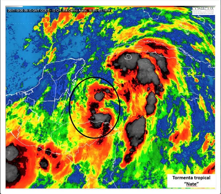 La tormenta tropical dejará tormentas en Quintana Roo, Yucatán y Campeche.