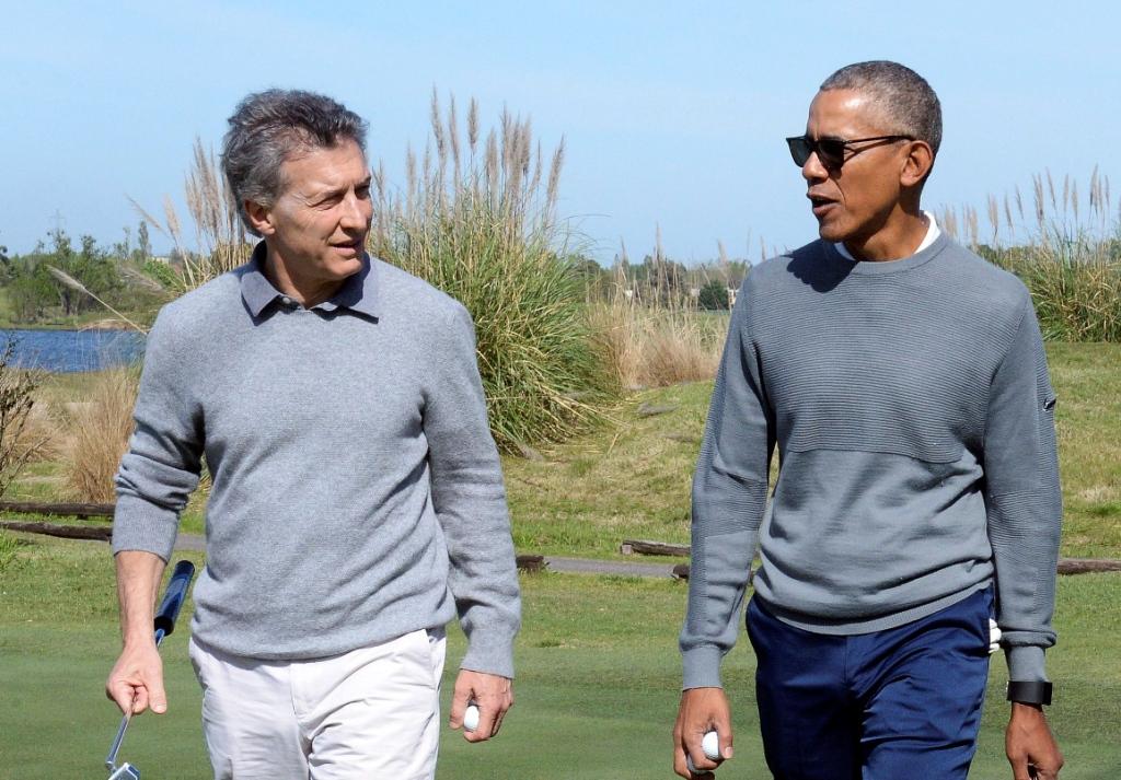 El mandatario argentino, Mauricio Macri, y el ex presidente de EU, Barack Obama. 