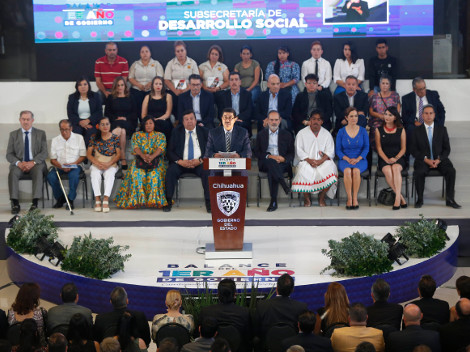 El gobernador de Chihuahua, Javier Corral, durante un evento en la Unidad Administrativa “José María Morelos y Pavón”.