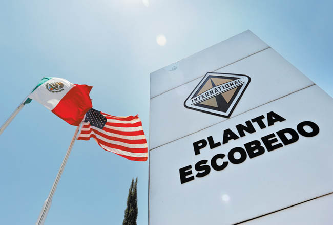 La planta de la armadora de camiones estadunidense Navistar en Escobedo, Nuevo León. 