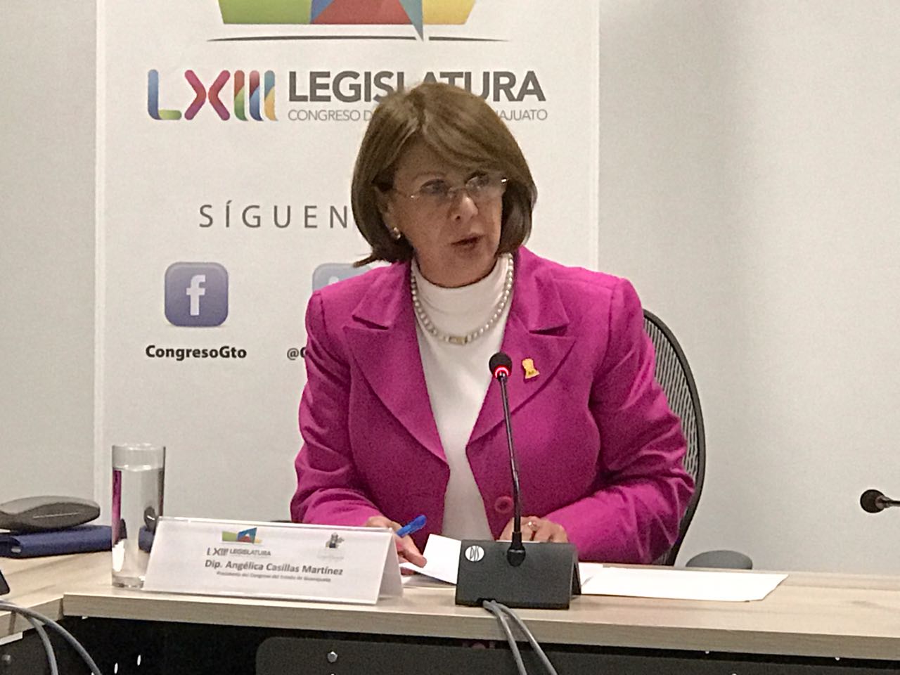 Presidenta de la mesa directiva del Congreso estatal, Angélica Casillas. 