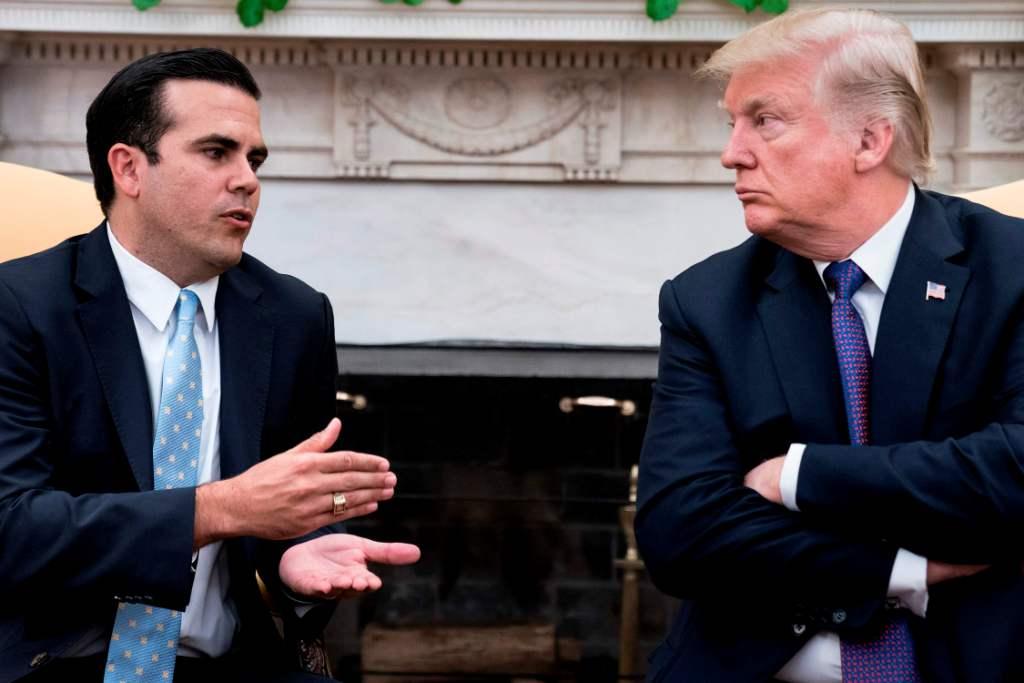 El gobernador de Puerto Rico, Ricardo Rosselló, y el presidente de Estados Unidos, Donald Trump. 