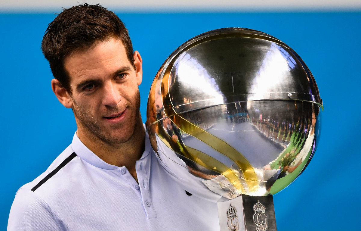Juan Martín del Potro con el trofeo de campeón