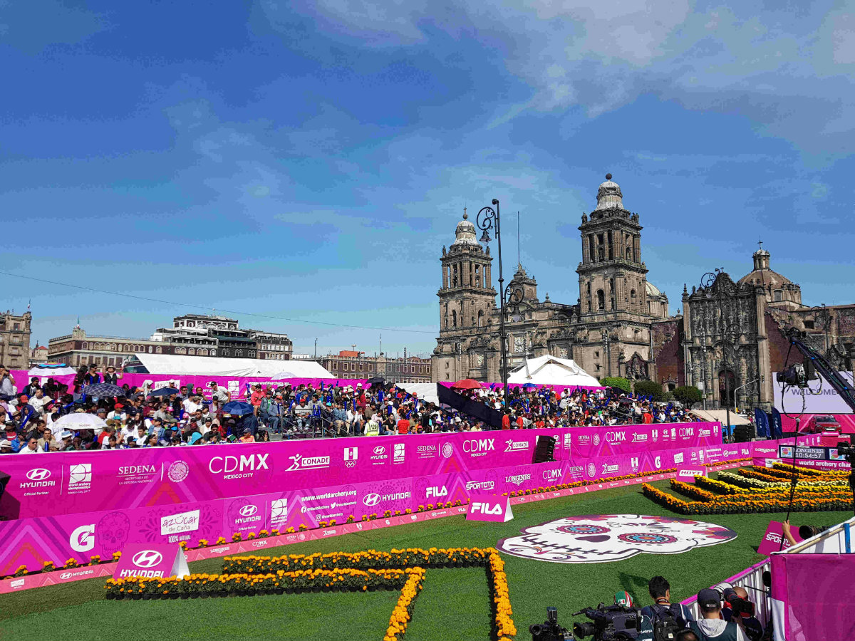 El Zócalo de la Ciudad de México recibe la Final del Mundial de Tiro con Arco