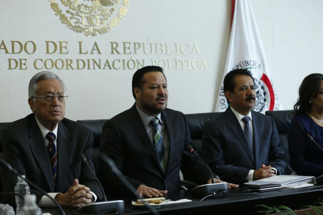 Los coordinadores del PAN, PRD y PT-Morena ofrecieron una conferencia de prensa.