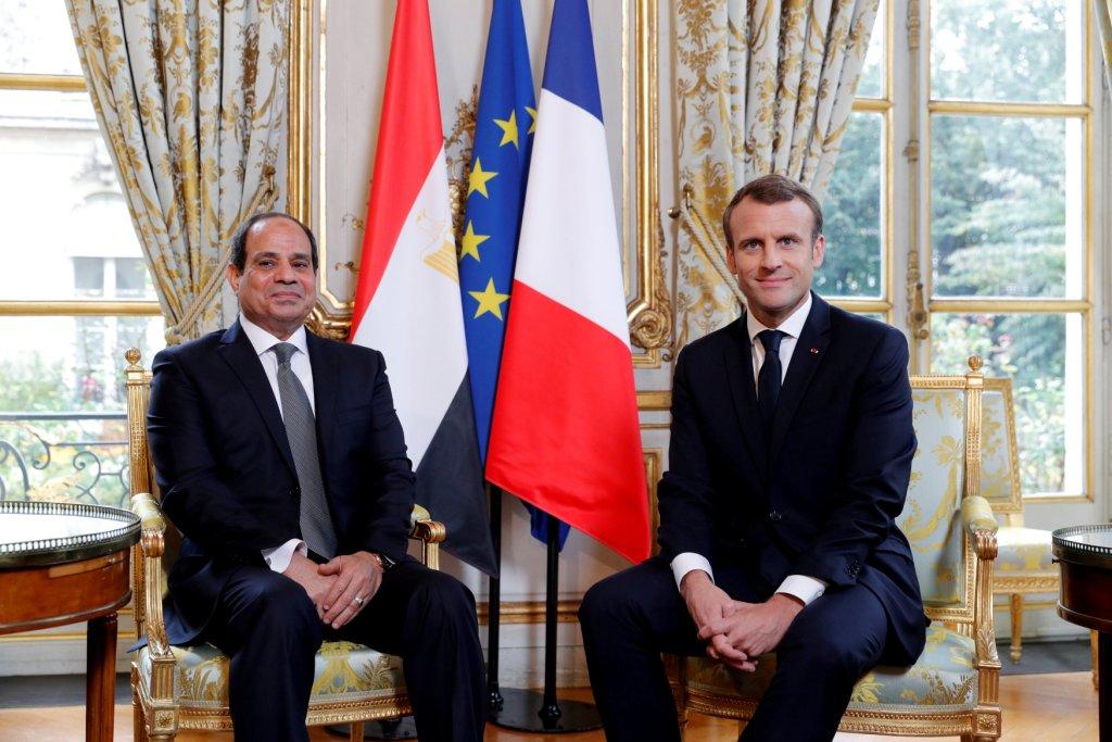 El presidente egipcio, Abdel-Fatá el-Sisi, y su homólogo francés, Emmanuel Macron.