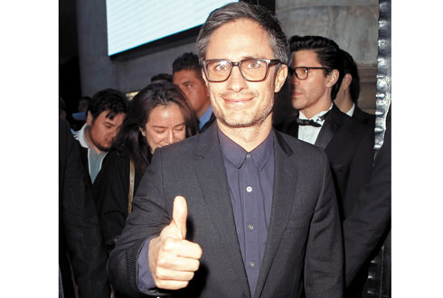 Gael acudió con su papá al preestreno. 