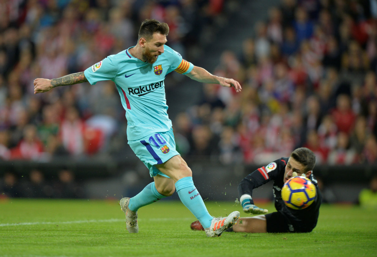 Lionel Messi marcó el primer gol en la victoria del Barcelona sobre el Athletic