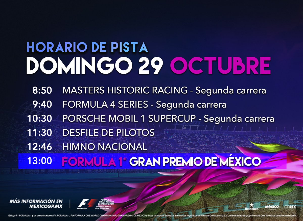 Agenda del tercer día del Gran Premio de México 