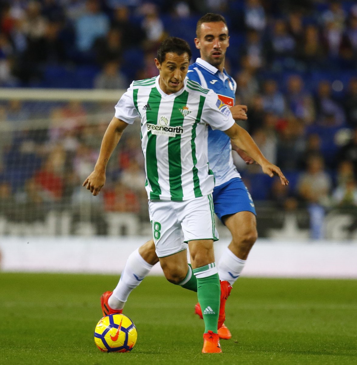 Andrés Guardado durante el encuentro ante el Espanyol