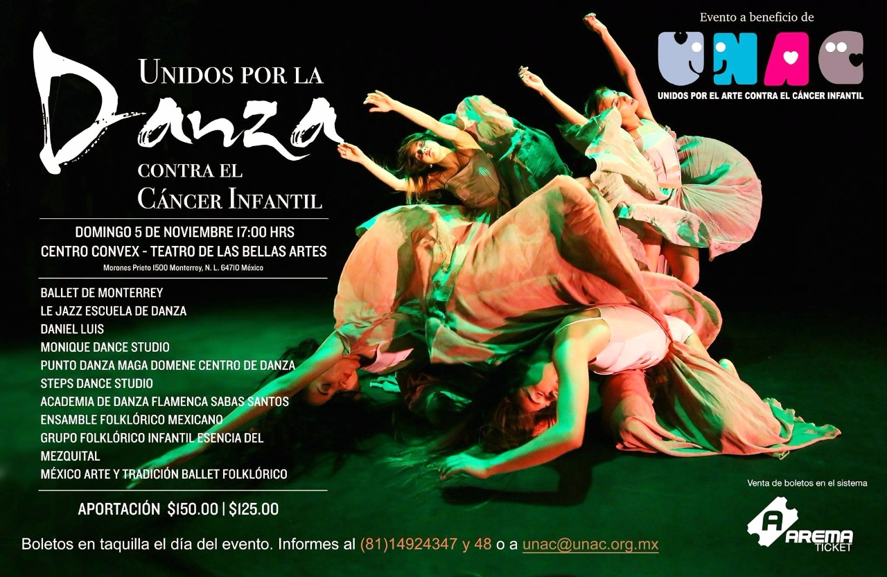 Poster promocional del evento Unidos por la Danza contra el Cáncer Infantil.