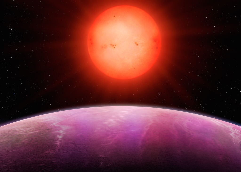 Una impresión artísticas del planeta gigante NGTS-1b.