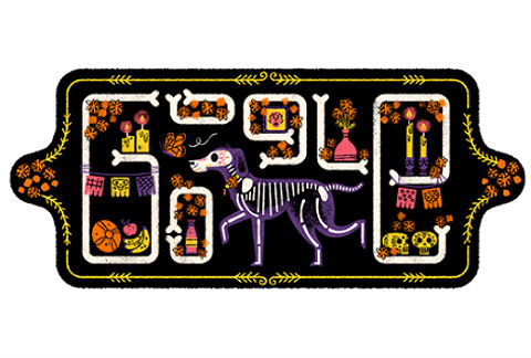 El doodle del Día de Muertos. 