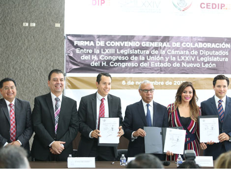 Este lunes se llevó a cabo la firma de Convenio de Colaboración entre la Cámara de Diputados y el Congreso del Estado.