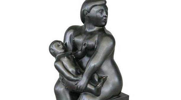 'Maternity', la escultura en bronce del artista colombiano Fernando Botero.