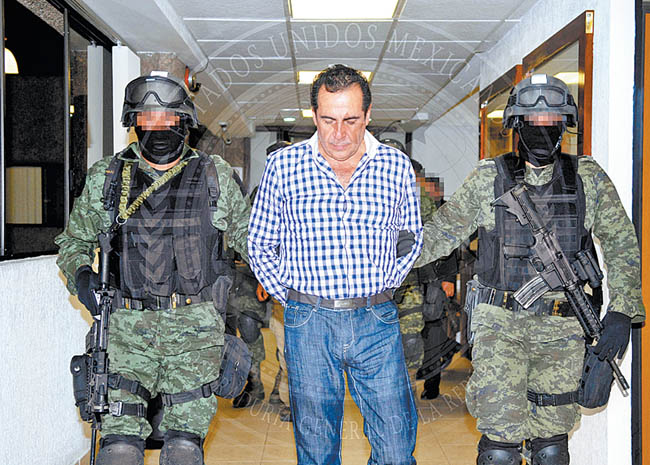Héctor Beltrán Leyva cuando fue capturado el 2 de octubre de 2014. 