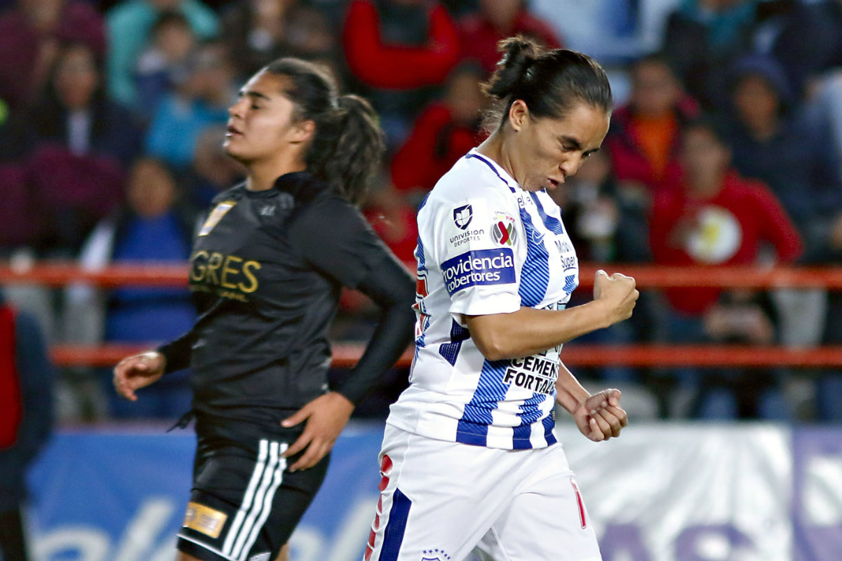 Mónica Ocampo en festejo de gol