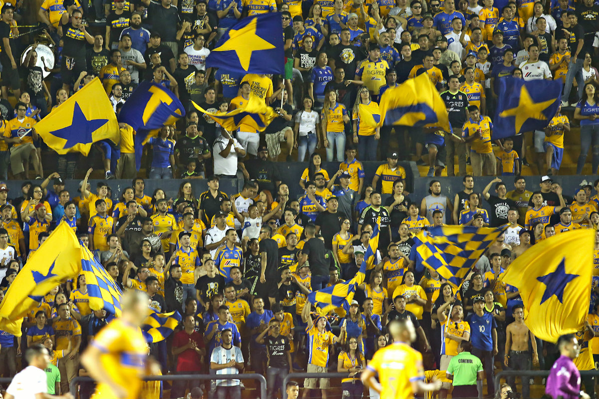 Afición de Tigres durante un partido de la Liga MX