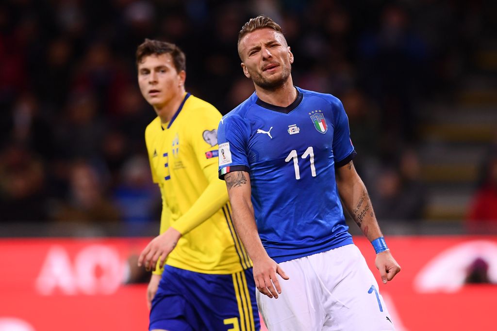 Ciro Immobile lamenta una falla del equipo italiano ante Suecia