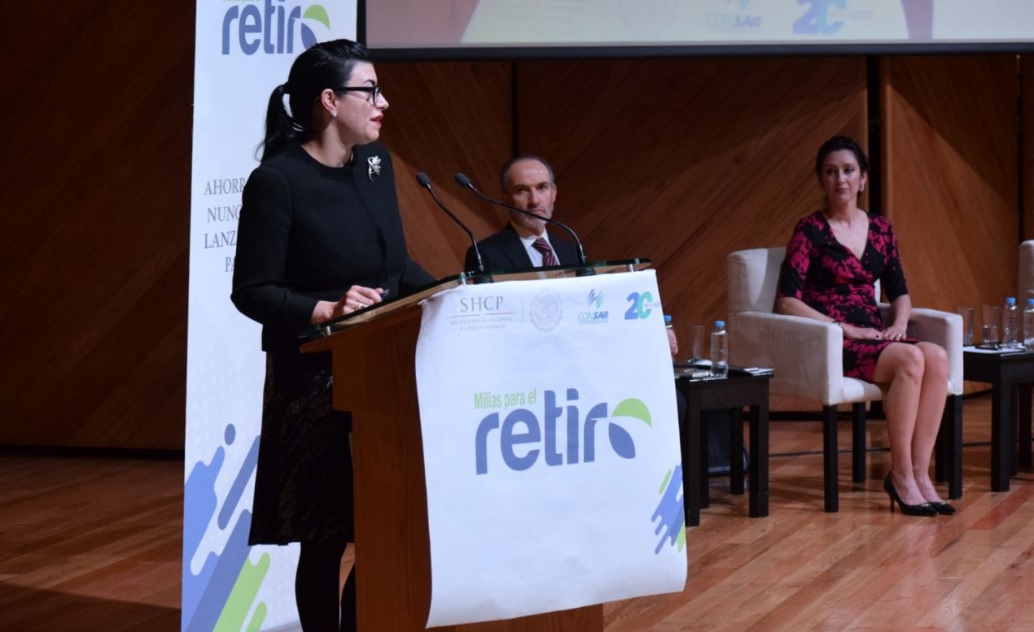 La subsecretaria de Hacienda y Crédito Público (SHCP), Vanessa Rubio, durante la presentación de la app.