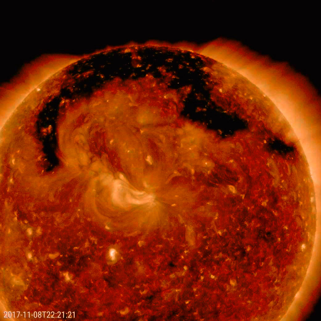 El 'agujero' visible en la atmósfera de Sol.