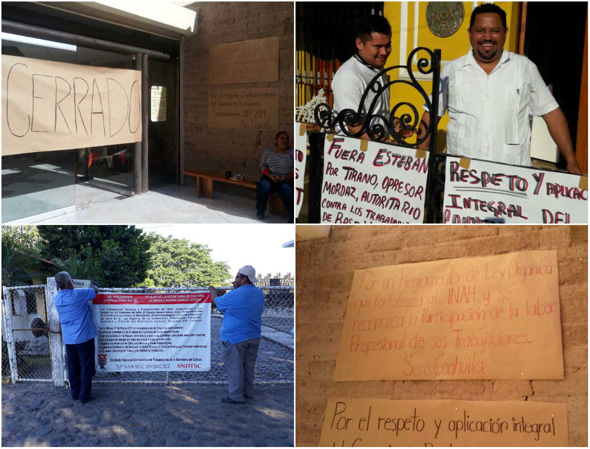 10 trabajadores sindicalizados exigieron el pago de prestaciones y recursos que se destinarían al museo.