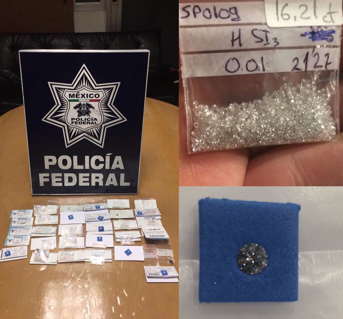 El hombre de nacionalidad española trasladaba 11 mil 500 diamantes.