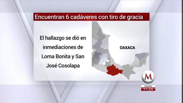 Encuentran 6 cadáveres con tiro de gracia en Oaxaca