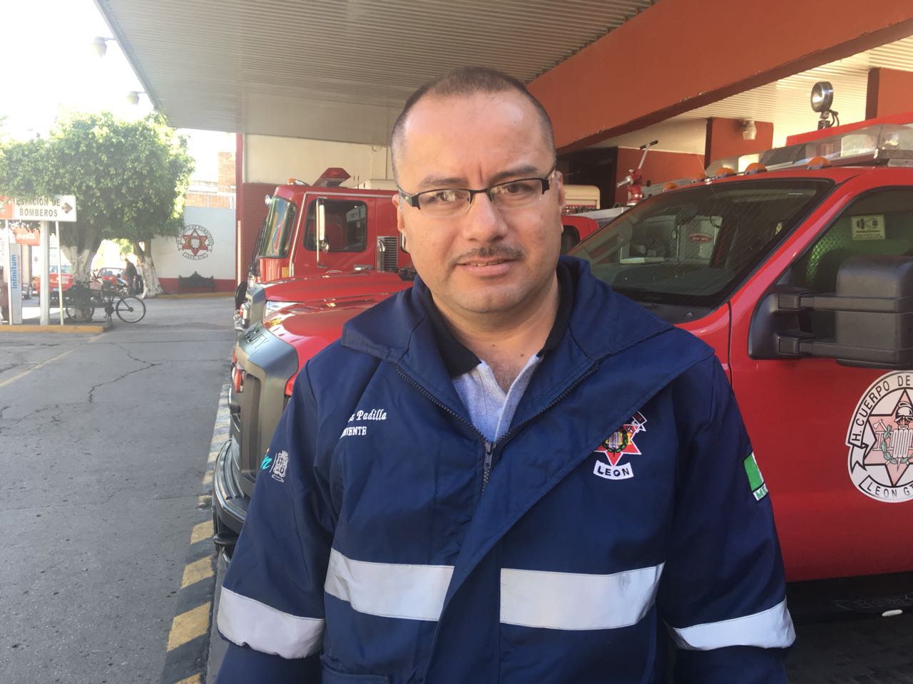 Subteniente del Cuerpo de Bomberos de León, Carlos Ignacio Ortiz Padilla.