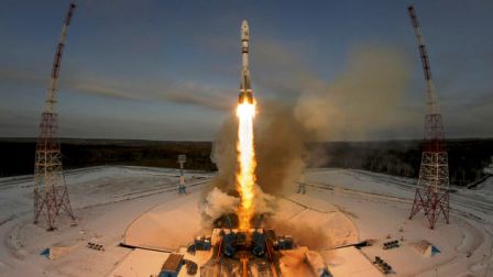 Despegue del cohete Soyuz 2.1b, que probablemente cayó al mar  