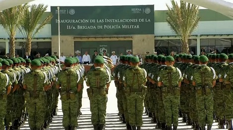El mandatario local participó en la inauguración de la la Onceava Brigada de Policía Militar en Coahuila.