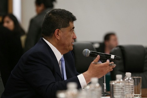 Iván López, ex contralor de Javier Duarte, durante su presentación como candidato a titular de la Auditoría Superior de la Federación.