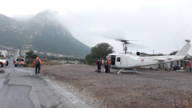 Tuvieron que habilitar una helipista en el cerro. 