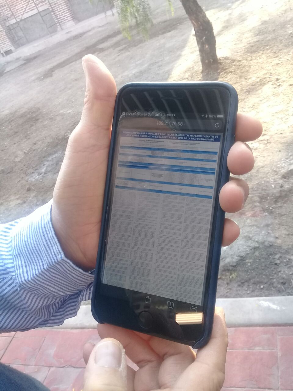 La aplicación se llama "Obra Pública Guanajuato". 