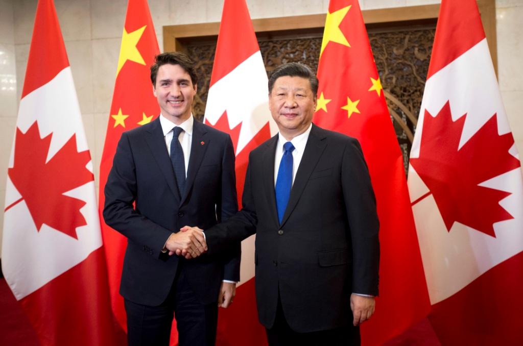 El primer ministro de Canadá, Justin Trudeau, y el presidente de China, Xi Jinping.