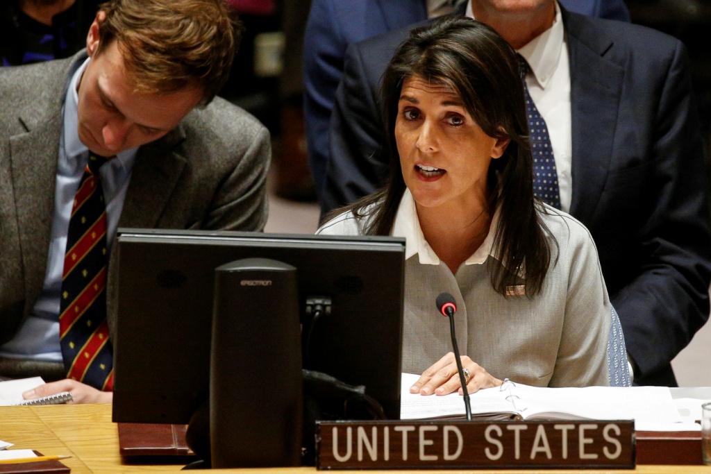 La embajadora de Estados Unidos en la ONU, Nikki Haley. 
