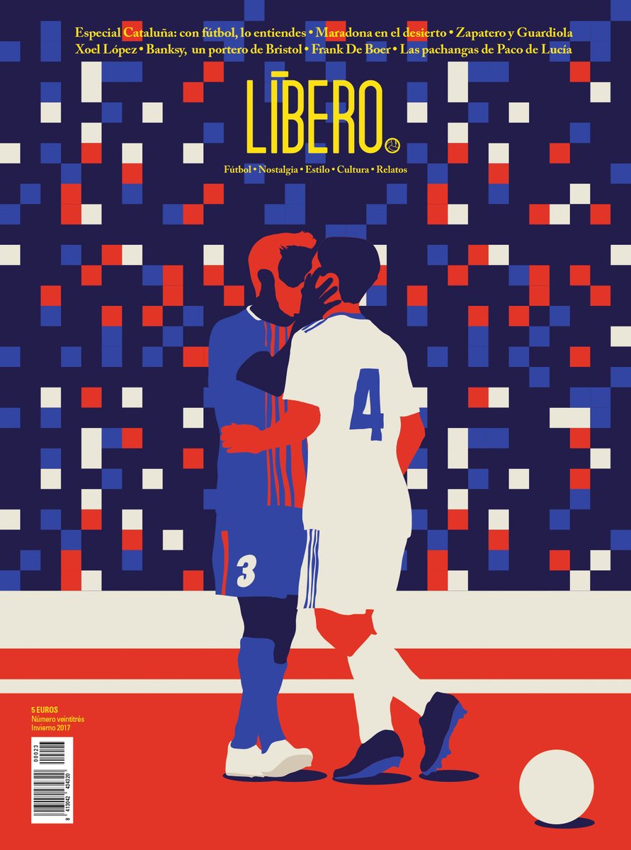 La portada de la revista Líbero con el beso entre Gerard Piqué y Sergio Ramos