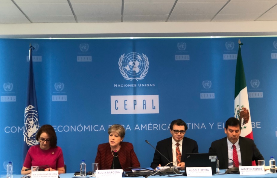 Durante la presentación del informe Panorama Social de América Latina.