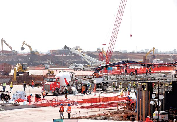 Obras en la nueva terminal aérea, ubicada en el Estado de México.