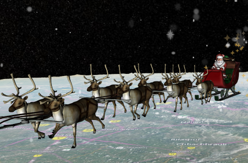 El rastreador de Santa sigue en tiempo real el camino de Santa Claus. 