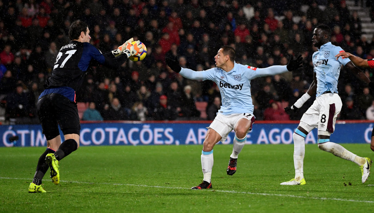 'Chicharito' vio acción en el partido del West Ham