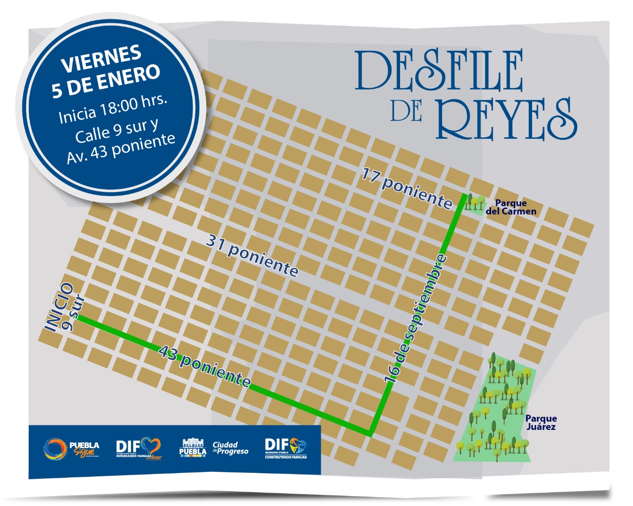 El Ayuntamiento de Puebla cerrará actividades navideñas con Desfile de Reyes Magos y partida de Rosca.