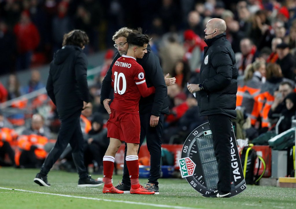 Coutinho en el partido contra Leicester