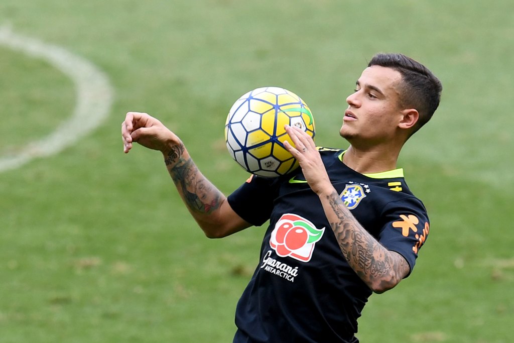 Coutinho en un entrenamiento