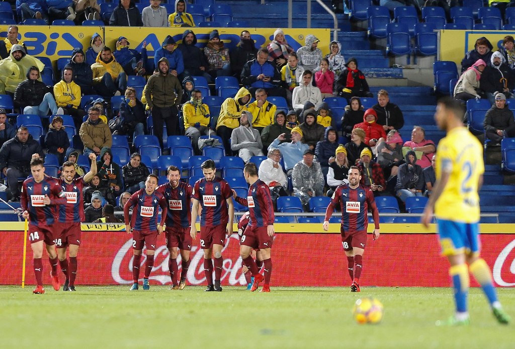 Eibar celebra un gol ante Las Palmas